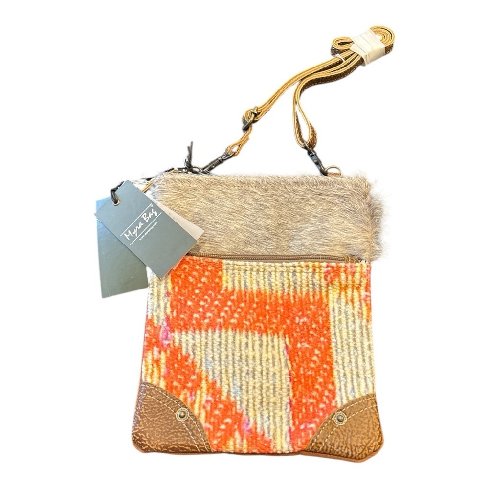 Myra Bag Proclaim Southwest  Hair On Tapestry/Leather Crossbody Bag NWT RR